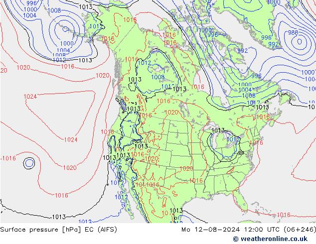 Luchtdruk (Grond) EC (AIFS) ma 12.08.2024 12 UTC