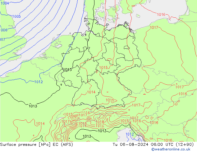 Luchtdruk (Grond) EC (AIFS) di 06.08.2024 06 UTC