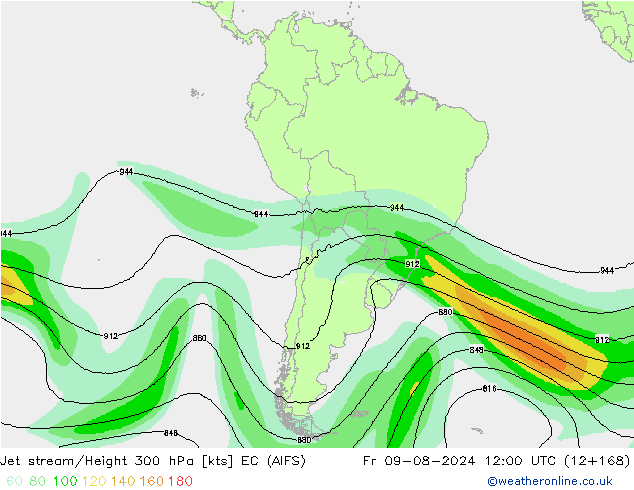 Straalstroom EC (AIFS) vr 09.08.2024 12 UTC