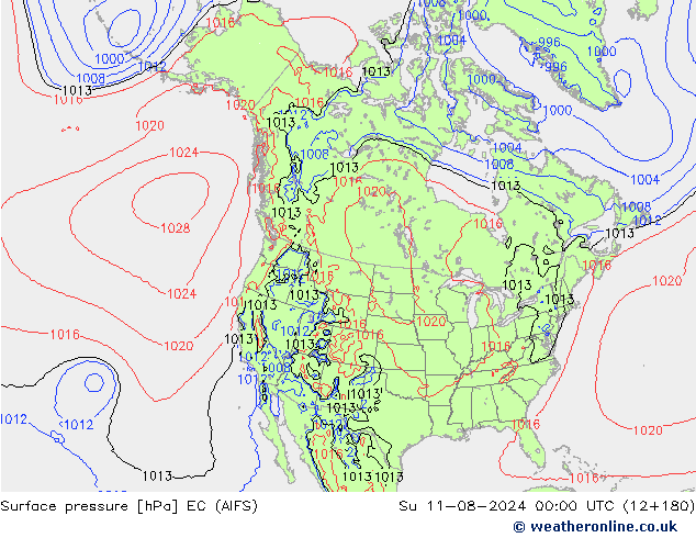 Luchtdruk (Grond) EC (AIFS) zo 11.08.2024 00 UTC