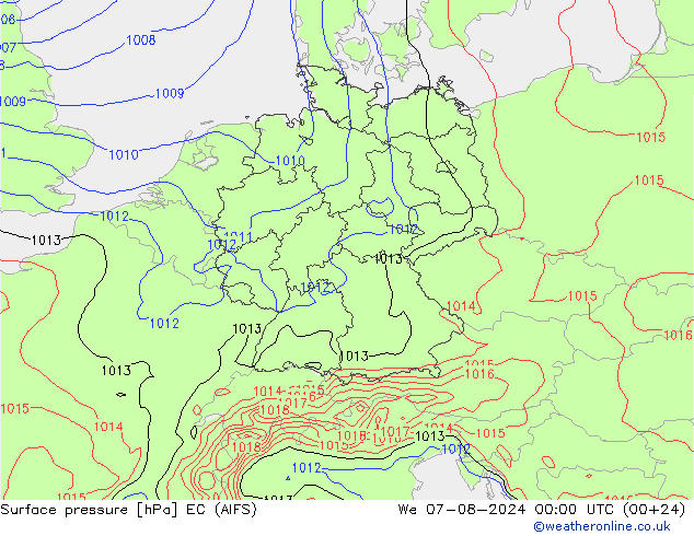 Luchtdruk (Grond) EC (AIFS) wo 07.08.2024 00 UTC