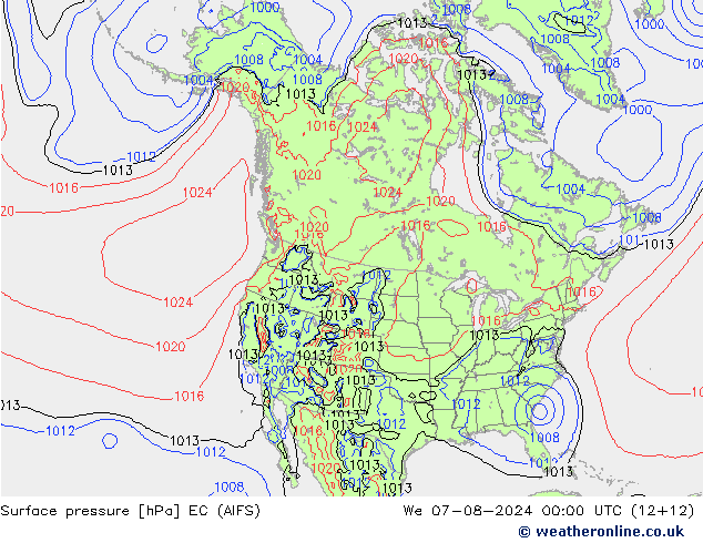 Luchtdruk (Grond) EC (AIFS) wo 07.08.2024 00 UTC