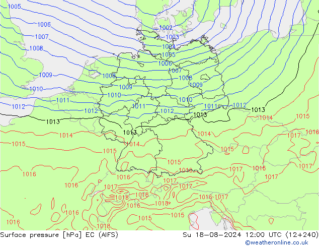地面气压 EC (AIFS) 星期日 18.08.2024 12 UTC
