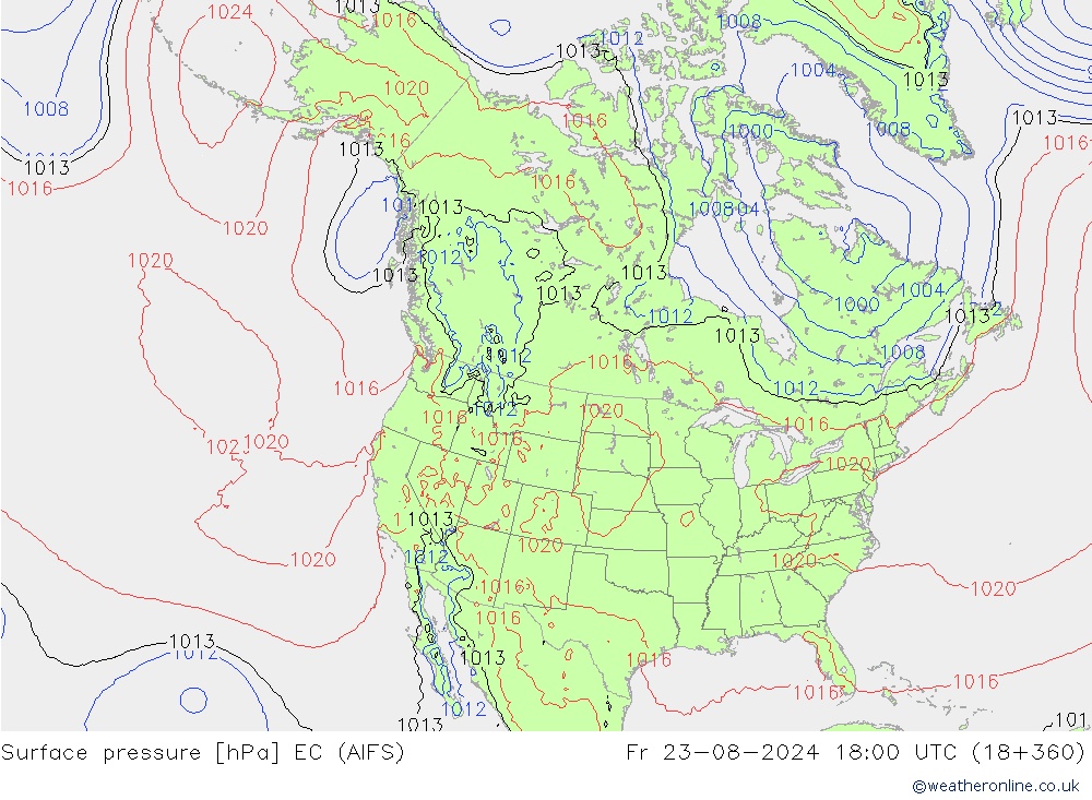 Luchtdruk (Grond) EC (AIFS) vr 23.08.2024 18 UTC