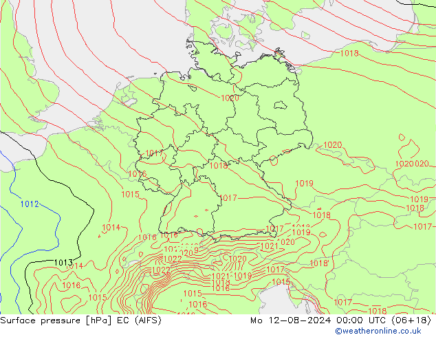 Luchtdruk (Grond) EC (AIFS) ma 12.08.2024 00 UTC