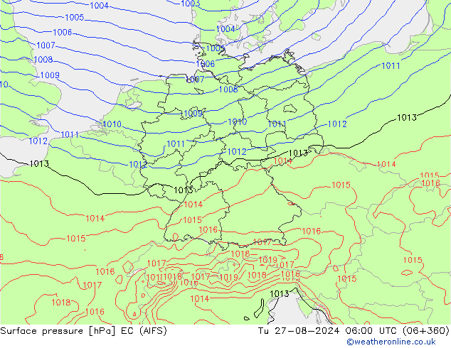 Luchtdruk (Grond) EC (AIFS) di 27.08.2024 06 UTC