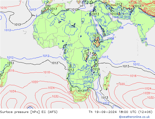 Surface pressure EC (AIFS) Th 19.09.2024 18 UTC