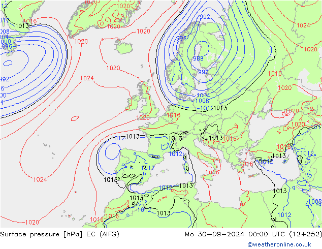 pressão do solo EC (AIFS) Seg 30.09.2024 00 UTC