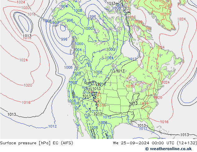 Bodendruck EC (AIFS) Mi 25.09.2024 00 UTC