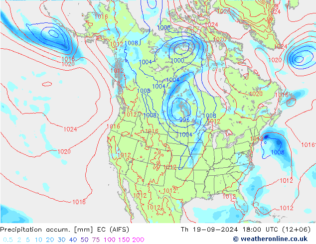 Precipitation accum. EC (AIFS) Th 19.09.2024 18 UTC