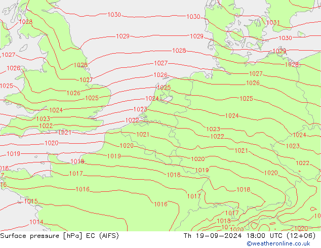 Surface pressure EC (AIFS) Th 19.09.2024 18 UTC