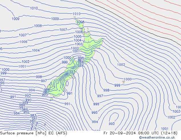 pression de l'air EC (AIFS) ven 20.09.2024 06 UTC