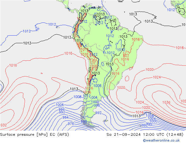 pressão do solo EC (AIFS) Sáb 21.09.2024 12 UTC