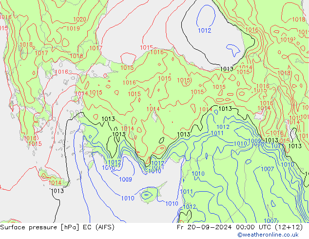 Luchtdruk (Grond) EC (AIFS) vr 20.09.2024 00 UTC