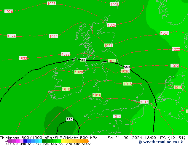 Thck 500-1000hPa EC (AIFS) Sa 21.09.2024 18 UTC