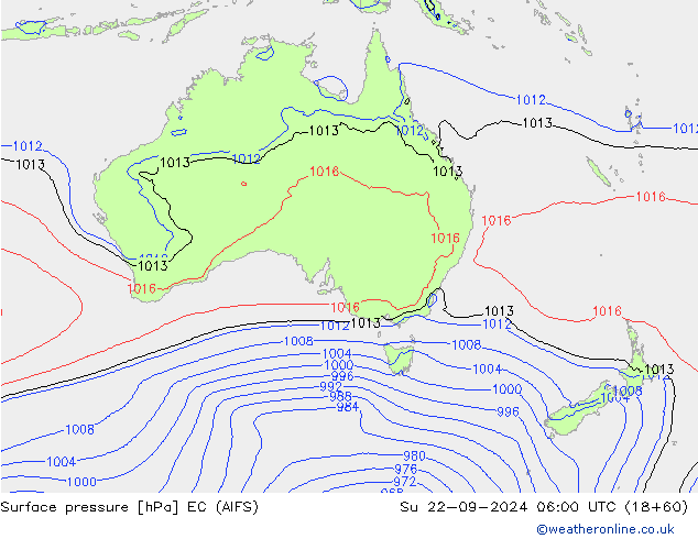 pressão do solo EC (AIFS) Dom 22.09.2024 06 UTC