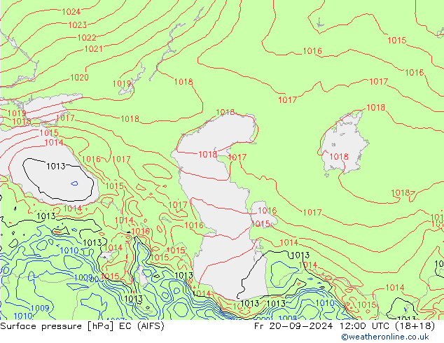 Luchtdruk (Grond) EC (AIFS) vr 20.09.2024 12 UTC