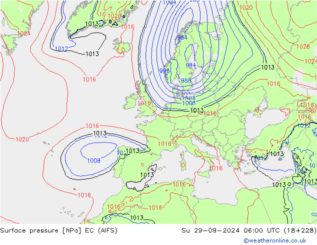 Bodendruck EC (AIFS) So 29.09.2024 06 UTC