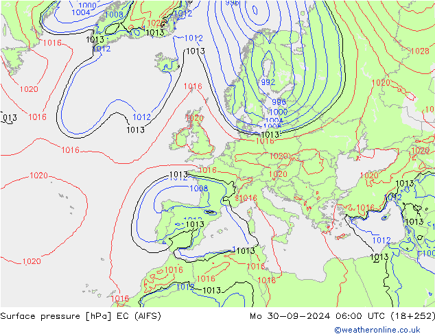 Bodendruck EC (AIFS) Mo 30.09.2024 06 UTC