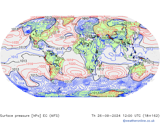 Luchtdruk (Grond) EC (AIFS) do 26.09.2024 12 UTC