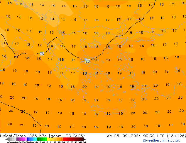 Height/Temp. 925 гПа EC (AIFS) ср 25.09.2024 00 UTC