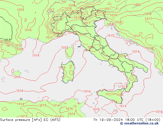 Surface pressure EC (AIFS) Th 19.09.2024 18 UTC