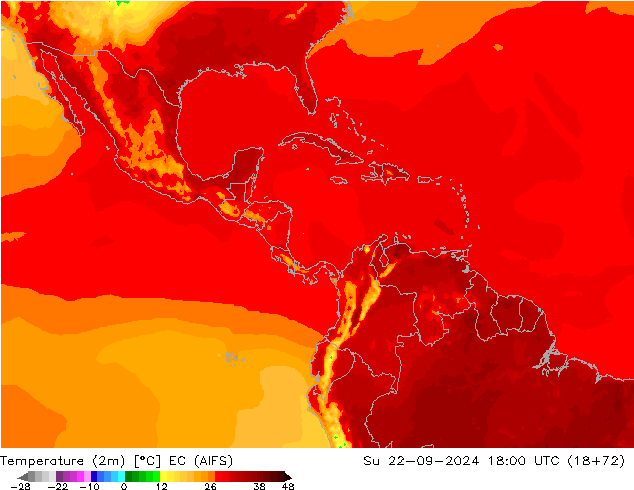 Temperatura (2m) EC (AIFS) dom 22.09.2024 18 UTC