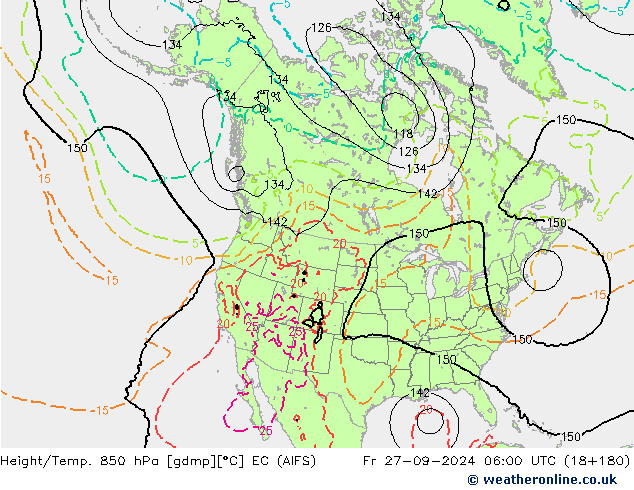 Height/Temp. 850 hPa EC (AIFS) Fr 27.09.2024 06 UTC