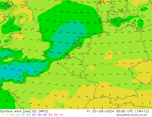 Bodenwind EC (AIFS) Fr 20.09.2024 06 UTC