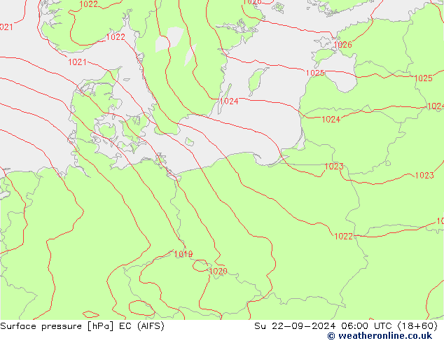 Yer basıncı EC (AIFS) Paz 22.09.2024 06 UTC