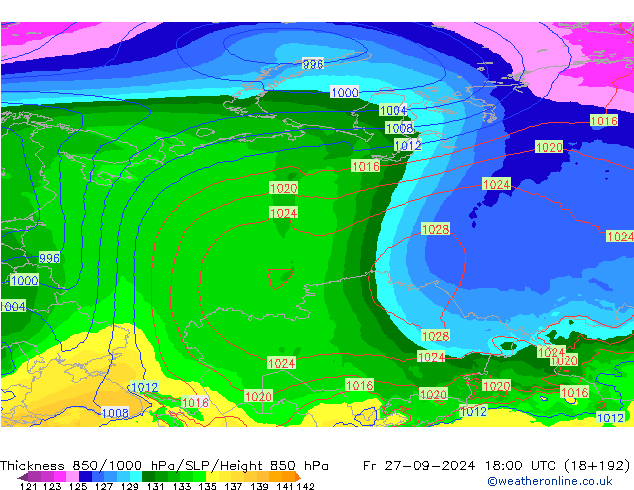 850-1000 hPa Kalınlığı EC (AIFS) Cu 27.09.2024 18 UTC