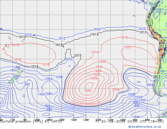 Pressione al suolo EC (AIFS) ven 20.09.2024 00 UTC