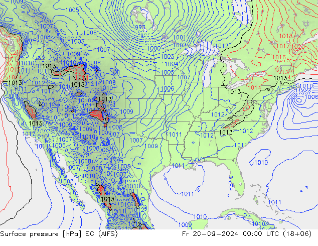 ciśnienie EC (AIFS) pt. 20.09.2024 00 UTC