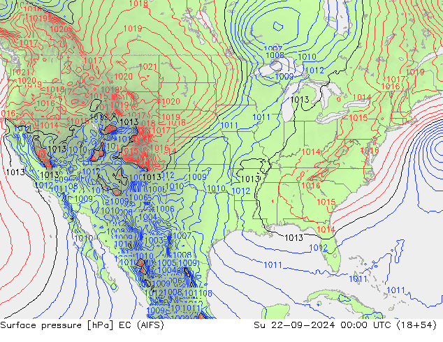 Yer basıncı EC (AIFS) Paz 22.09.2024 00 UTC