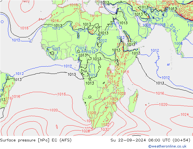 приземное давление EC (AIFS) Вс 22.09.2024 06 UTC