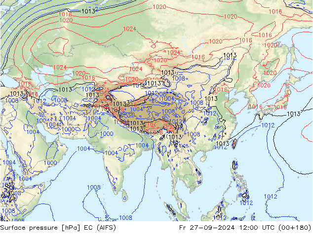 pression de l'air EC (AIFS) ven 27.09.2024 12 UTC