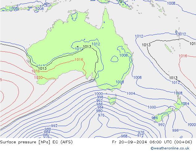 Surface pressure EC (AIFS) Fr 20.09.2024 06 UTC