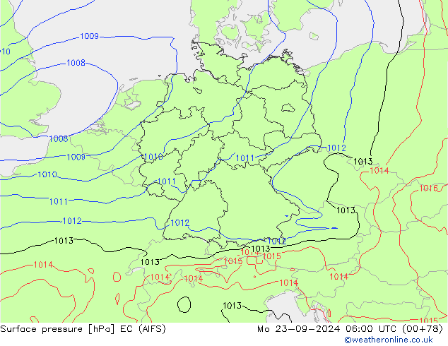 приземное давление EC (AIFS) пн 23.09.2024 06 UTC