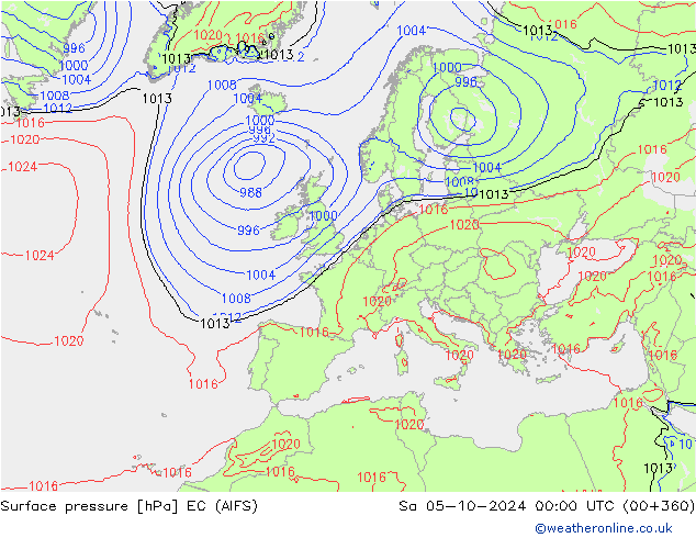 pression de l'air EC (AIFS) sam 05.10.2024 00 UTC