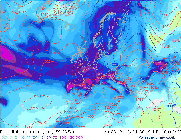 Nied. akkumuliert EC (AIFS) Mo 30.09.2024 00 UTC