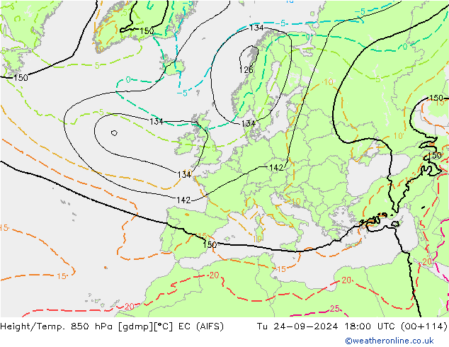 Height/Temp. 850 hPa EC (AIFS) Tu 24.09.2024 18 UTC