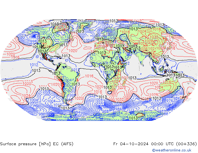 Surface pressure EC (AIFS) Fr 04.10.2024 00 UTC