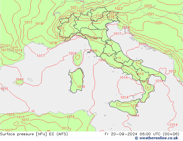 Yer basıncı EC (AIFS) Cu 20.09.2024 06 UTC