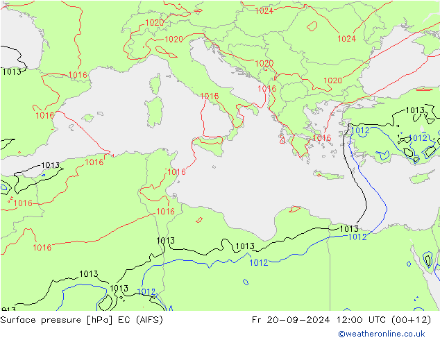 Bodendruck EC (AIFS) Fr 20.09.2024 12 UTC