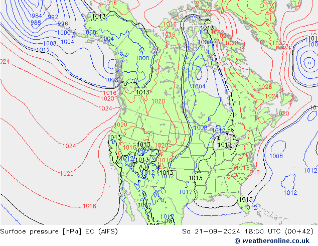 pression de l'air EC (AIFS) sam 21.09.2024 18 UTC