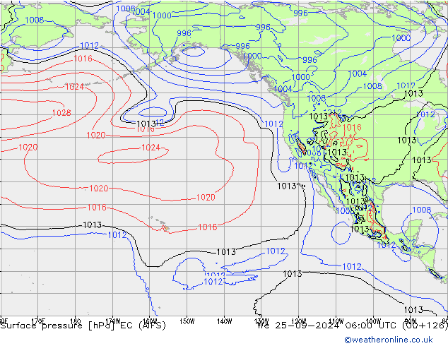 Yer basıncı EC (AIFS) Çar 25.09.2024 06 UTC