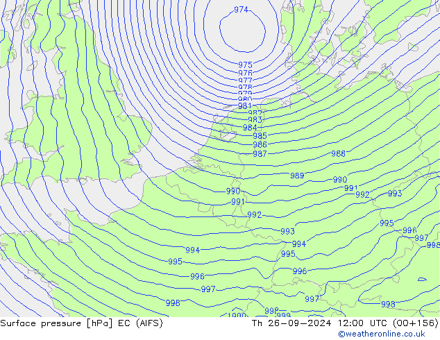 Surface pressure EC (AIFS) Th 26.09.2024 12 UTC