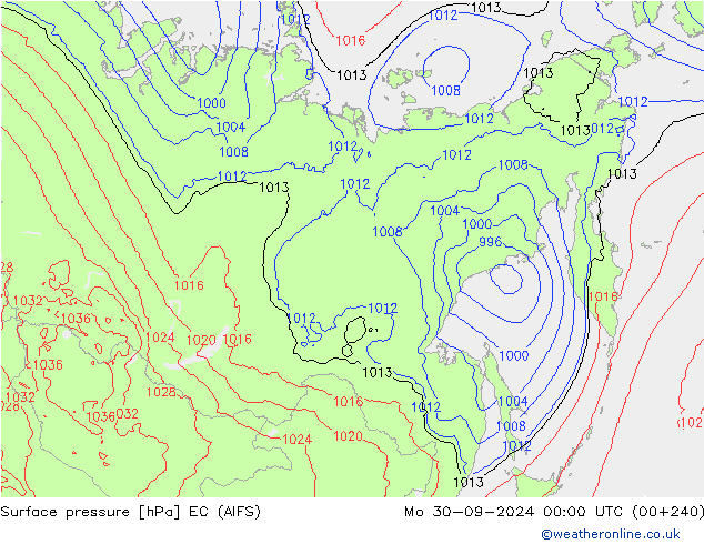 Atmosférický tlak EC (AIFS) Po 30.09.2024 00 UTC