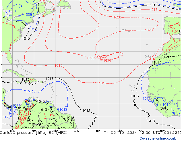 Luchtdruk (Grond) EC (AIFS) do 03.10.2024 12 UTC