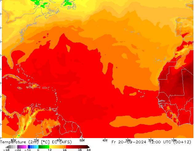 Temperature (2m) EC (AIFS) Fr 20.09.2024 12 UTC